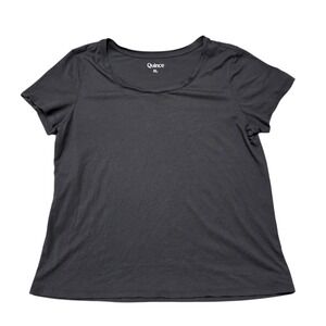 Quince Women's XL Black Short Sleeve T-Shirt Relaxed Fit Casual Top